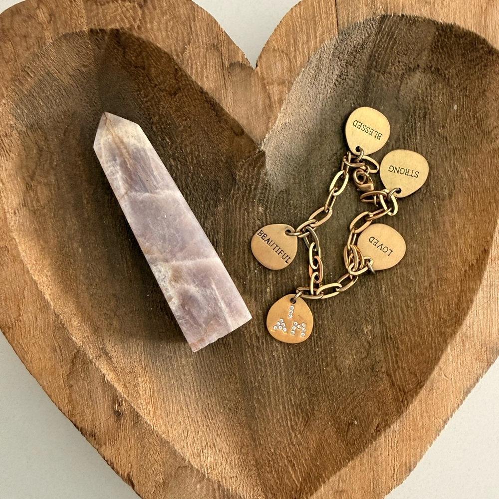 “I AM” Gold Charm Bracelet with Inspirational Words